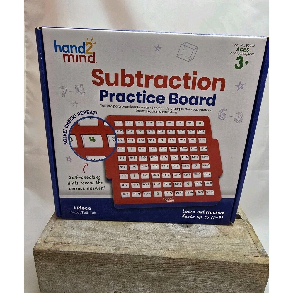 hand2mind Subtraction Practice Board Self Checking Math Learning Toy New Sealed